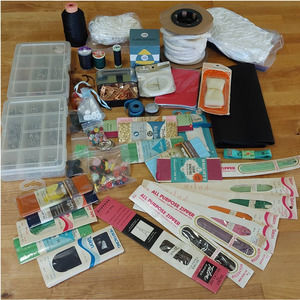 Huge Big Mixed Lot Art Craft Sewing Quilting Trim Zipper Button Needle Pin